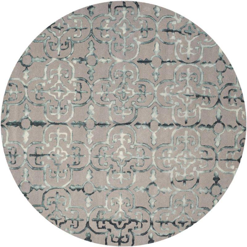 Dip Dye DDY711 Hand Tufted Indoor Area Rug - Grey/Charcoal - 7' Round - Safavieh