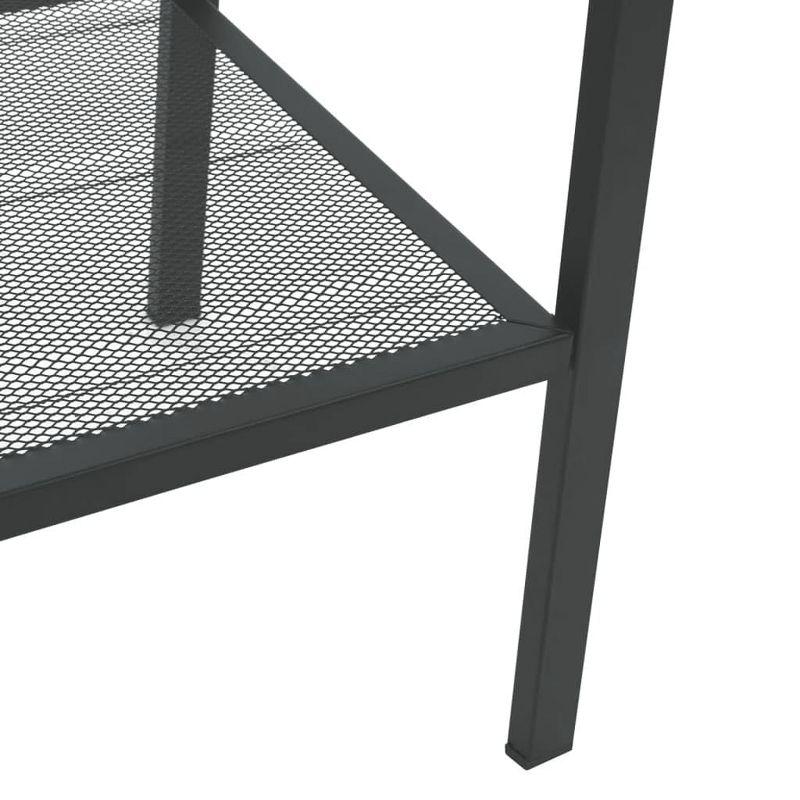 vidaXL Freestanding Ladder Bookcase with 4 Mesh Metal Shelves, Anthracite - Compact, Easy to Maintain