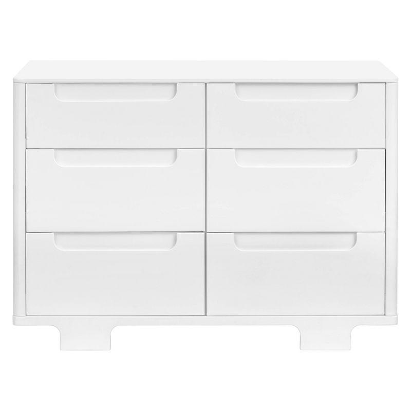 Yuzu Modern White 6-Drawer Dresser with Playful Arched Feet