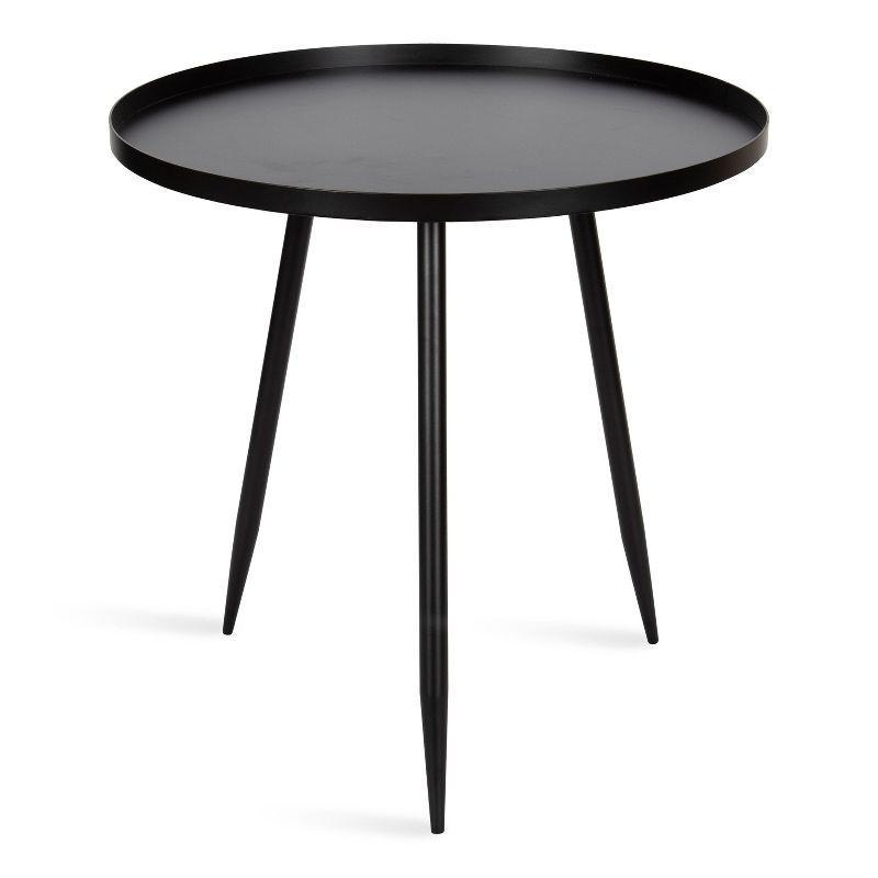 Kate and Laurel Duvall Round Metal Side Table, 20x20x20.5, Black