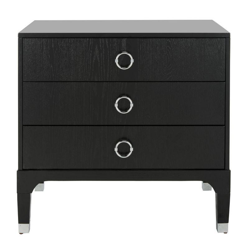 Lorna 3 Drawer Nightstand - FOX6232 - Black - Safavieh Couture