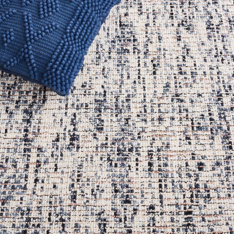 Abstract ABT493 Handmade Tufted Area Rug - Black/Beige - 6'-0" x 6'-0" Square - Safavieh