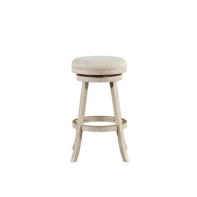 29" Fenton Swivel Barstool Wire Brush Ivory - Boraam: Eco-Friendly Rubberwood, Linen Upholstery, 360° Swivel