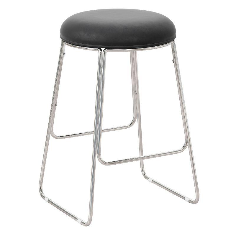 Southlake Black Vinyl Backless Metal Counter Stool with Chrome Frame