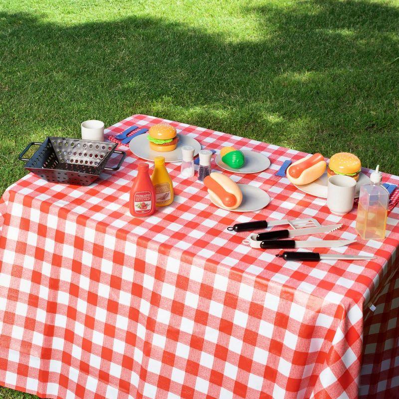 Joyfy 27 Pcs Kids Kitchen Toy Playset, BBQ Grill Pretend Play Food Sets, Gift for Toddlers 2 3 4 Years Old Girls Boys