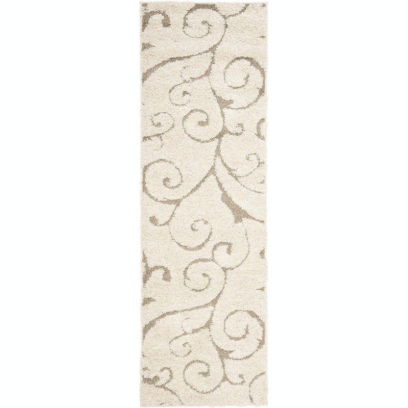Florida Shag SG455 Power Loomed Indoor Runner Rug - Cream/Beige - 2'3"x7' - Safavieh.