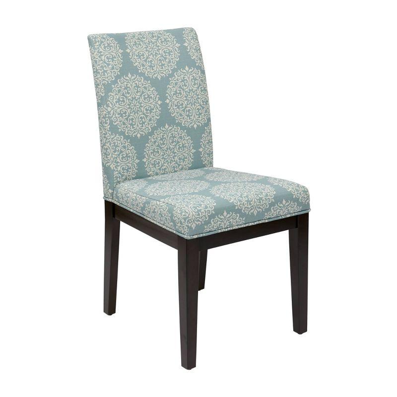 Dakota Parsons Chair Gabrielle Sky - OSP Home Furnishings: Classic Espresso Legs, Padded Seat