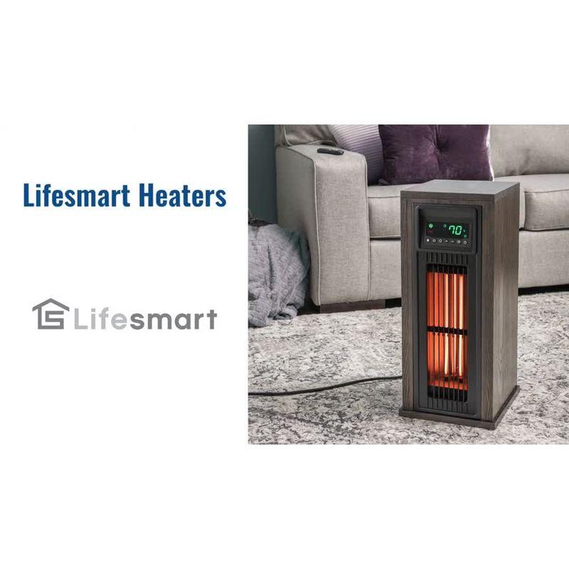 LifeSmart LifePro 1500W Infrared Quartz Indoor Home Tower Space Heater with Adjusting Temperatures and Remote Controls, Black