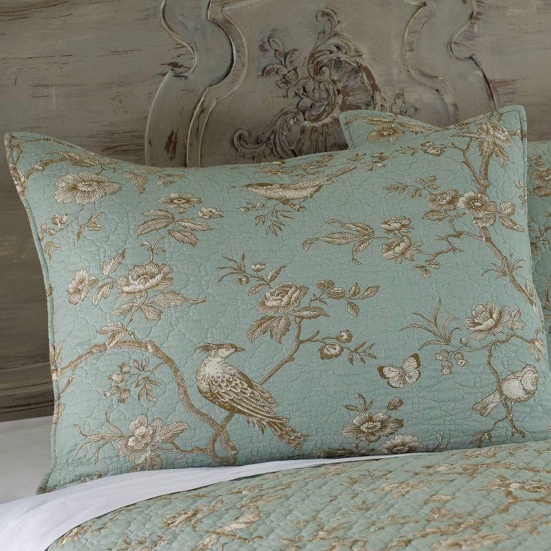 homthreads Luxemburg Quilt Set - Teal (Full/Queen): Cotton Material, Includes 2 Shams, Machine Washable