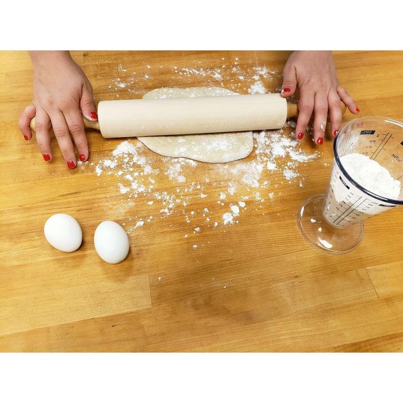 Frieling Classic Rolling Pin with handles, 12", Brown