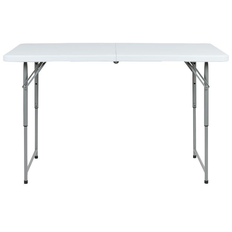 Parker Height Adjustable Bi-Fold Plastic Folding Table with Carrying Handle