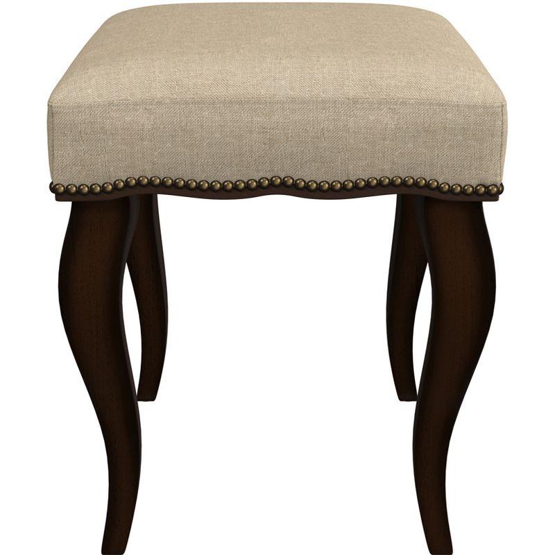 19" Hamilton Backless Upholstered Wood Vanity Stool Burnished Oak/Cream - Hillsdale Furniture