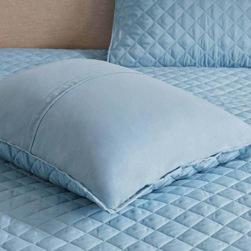 Full Blue Microfiber 8-Piece Comforter and Coverlet Set