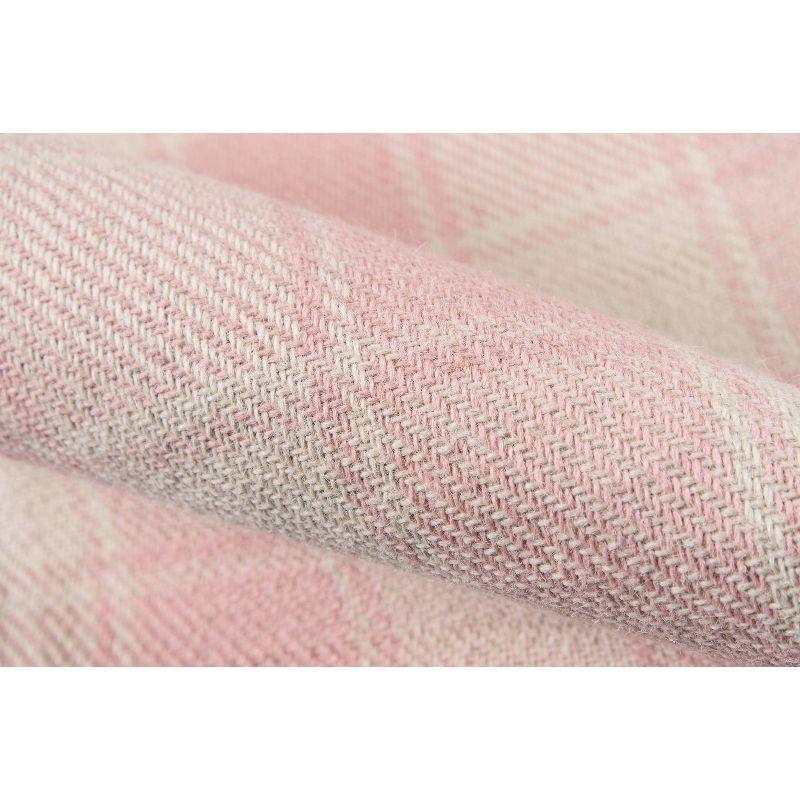 Marlborough Plaid Handmade Flatweave Wool Pink/Ivory Area Rug