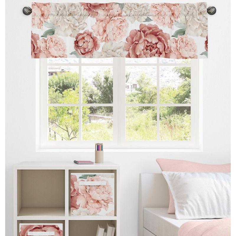 Peony Floral Garden Pink and Ivory 54" Window Valance by Sweet Jojo Designs