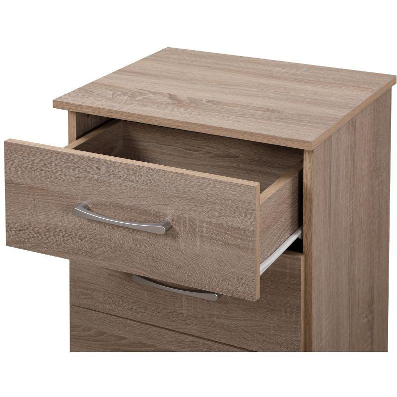 Boston 3-Drawer Compact Nightstand in Sandalwood and Gray