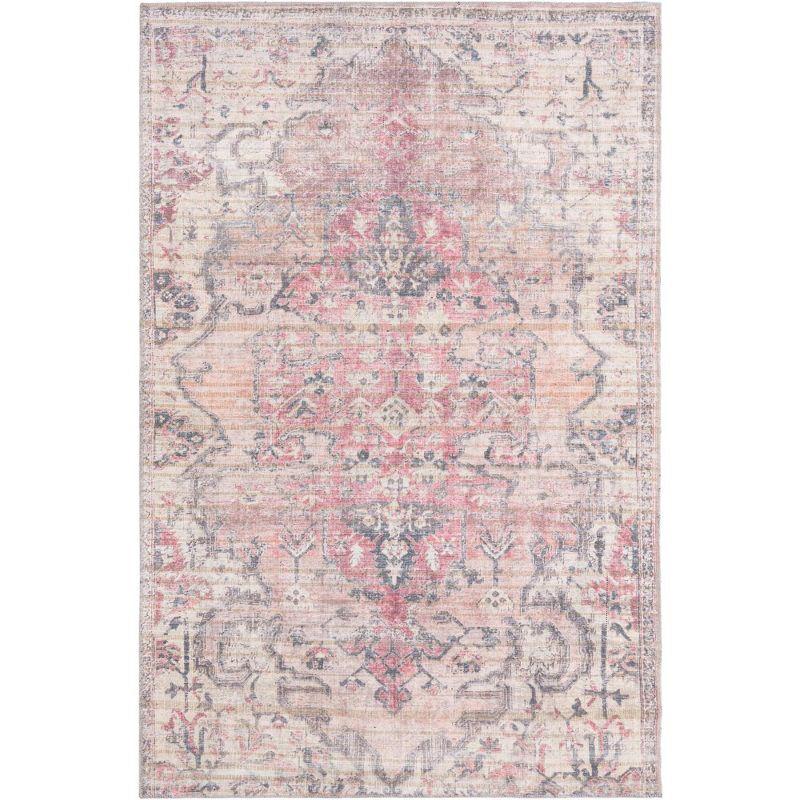 Unique Loom 5' 3 x 8' 0 Nostalgia Meknes Machine Washable Beige Pink Area Rug