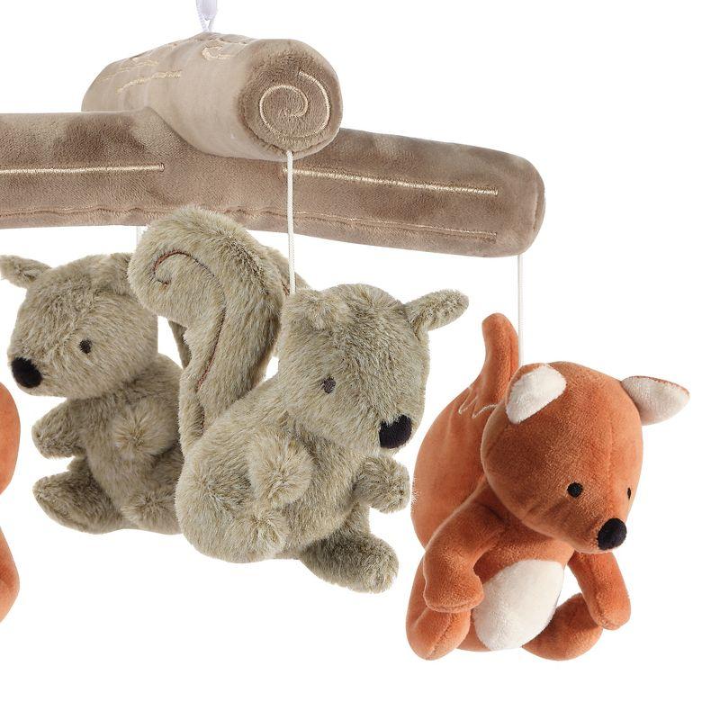 Lambs & Ivy Treetop Fox & Squirrel Woodland Musical Baby Crib Mobile Soother Toy