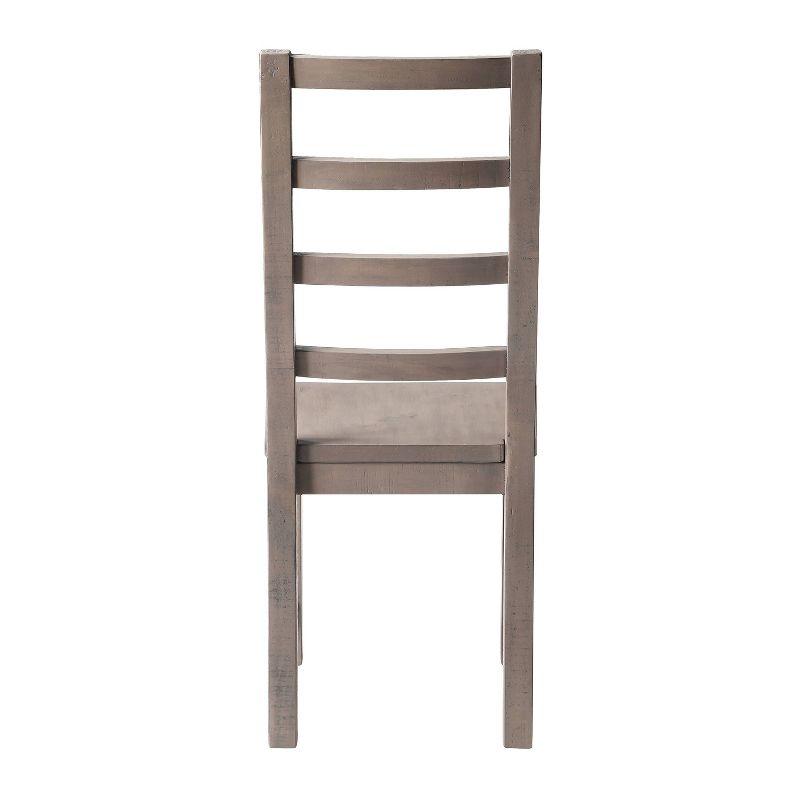 Weathered Gray Ladderback Solid Wood Side Chairs, Set of 2