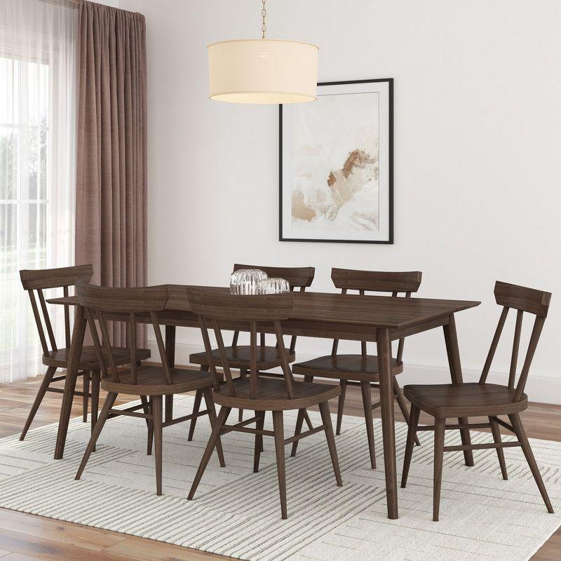 Plank+Beam 72" Mid Century Modern Dining Table, Solid Wood Kitchen & Dining Room Table for 6, Walnut