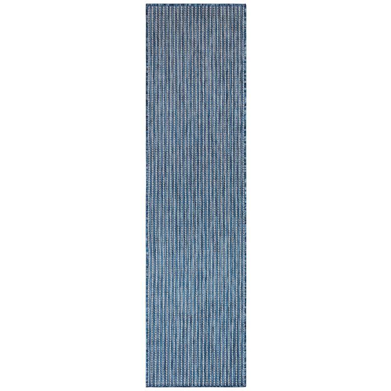 Liora Manne Carmel Texture Stripe Indoor/Outdoor Rug Navy 1'11" x 4'11"