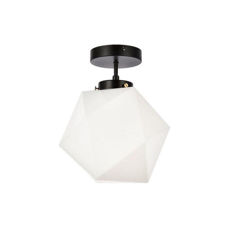 Elegant Lighting Lawrence 1 light black and white glass flush mount