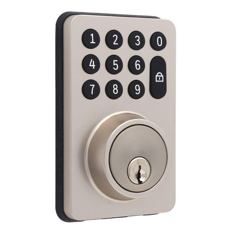 Honeywell Digital Deadbolt Door Lock with Electronic Keypad - Matte Silver: Battery Operated, Metal, Includes 2 Keys