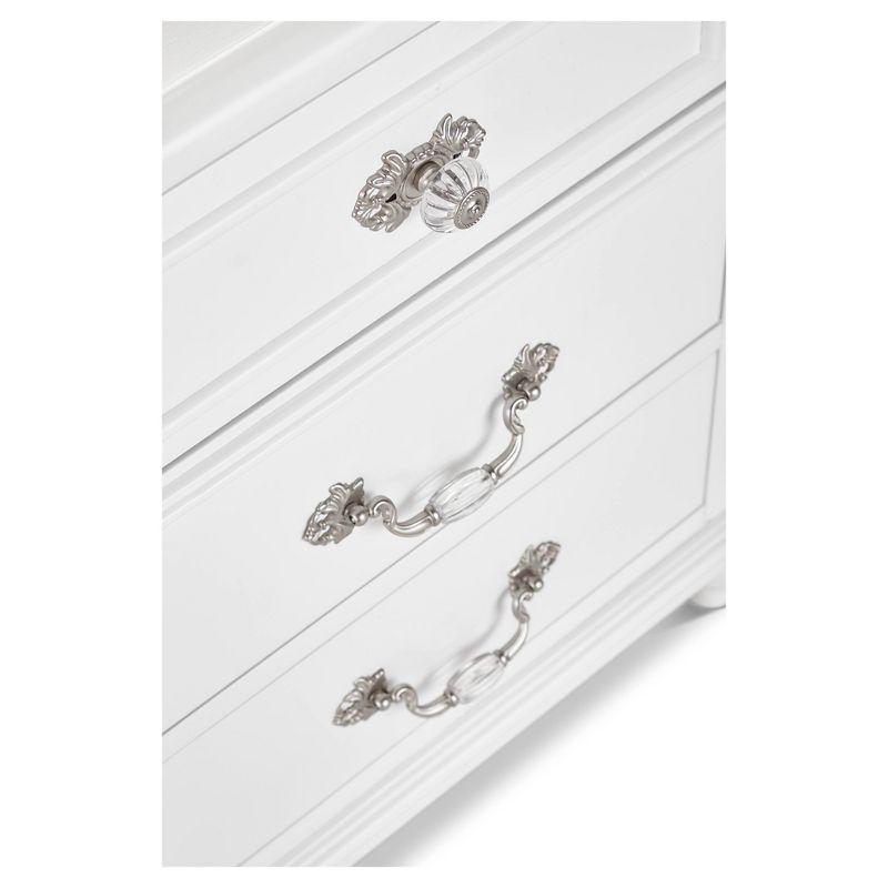 Annie Vertical Dresser White - Picket House Furnishings: 5-Drawer Storage, Crystal Handles, MDF & Rubberwood