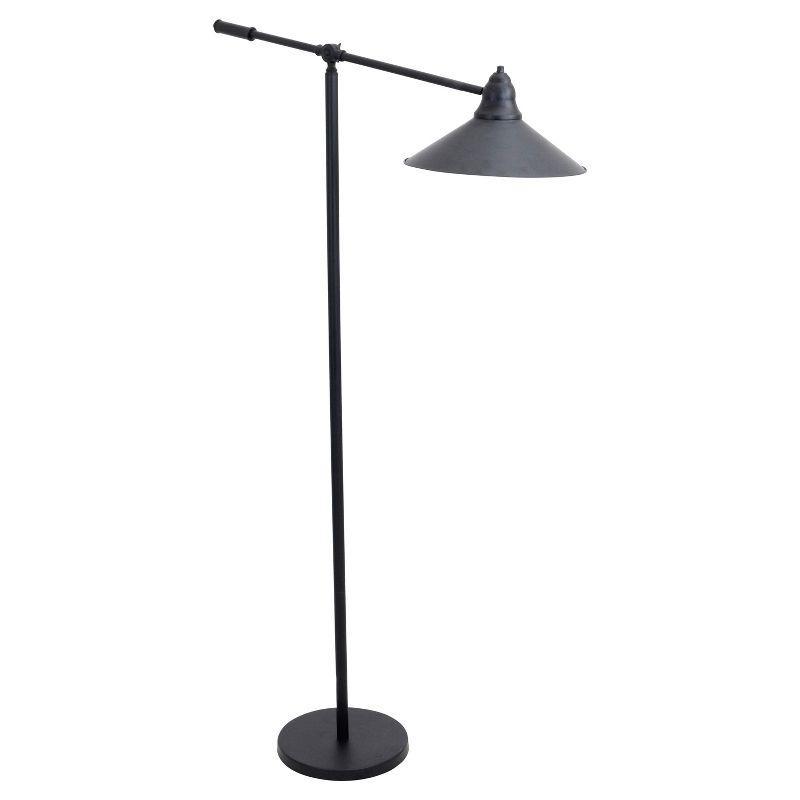 Adjustable Paddy 66'' Black and Gold Industrial Floor Lamp