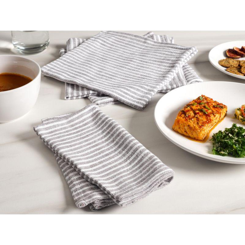 KAF Home Monaco Relaxed Casual Farmhouse Napkin | Set of 4, 100% Slubbed Cotton, 20x20 Inch Cloth Napkins | for Entertaining and Everyday Use