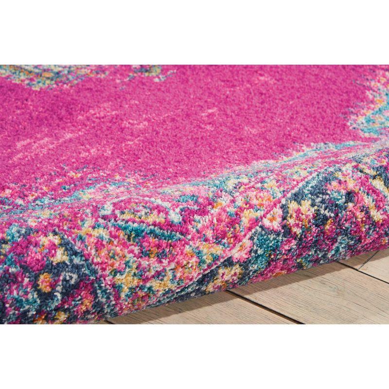 Extra Large Reversible Blue and Purple Geometric Synthetic Rug