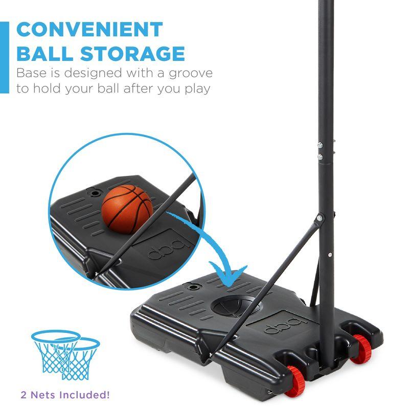 Adjustable Kids Portable Basketball Hoop with Clear Backboard and Wheels