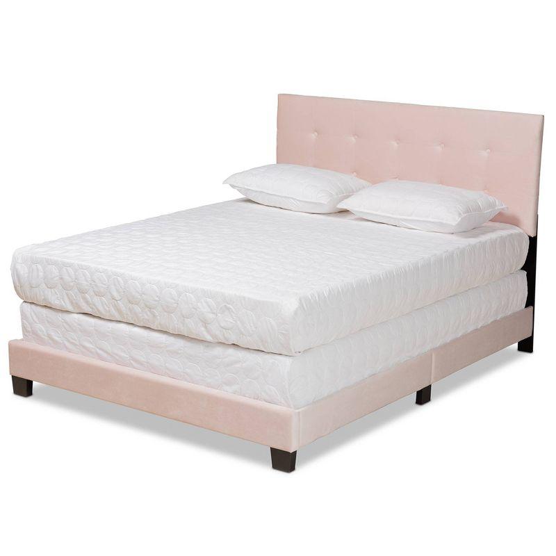 Caprice Glam Velvet Fabric Upholstered Panel Bed - Baxton Studio