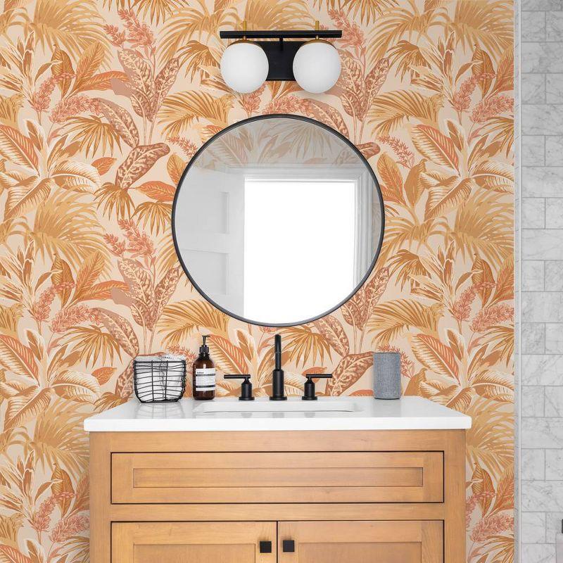 Tempaper & Co.® Havana Palm Removable Peel and Stick Wallpaper, Terracotta Sun, 28 sq. ft.: Vinyl Botanical Leaf Design