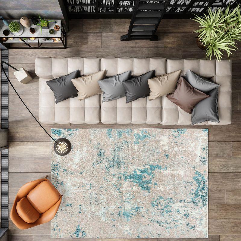 Contemporary Pop Modern Abstract Vintage Faded Area Rug - JONATHAN Y