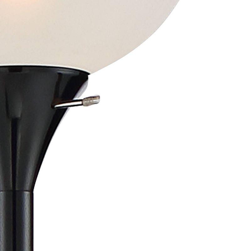 360 Lighting Bingham Modern Torchiere Floor Lamp with Side Lights 71 1/2" Tall Black Metal White Shade for Living Room Reading Bedroom Office House