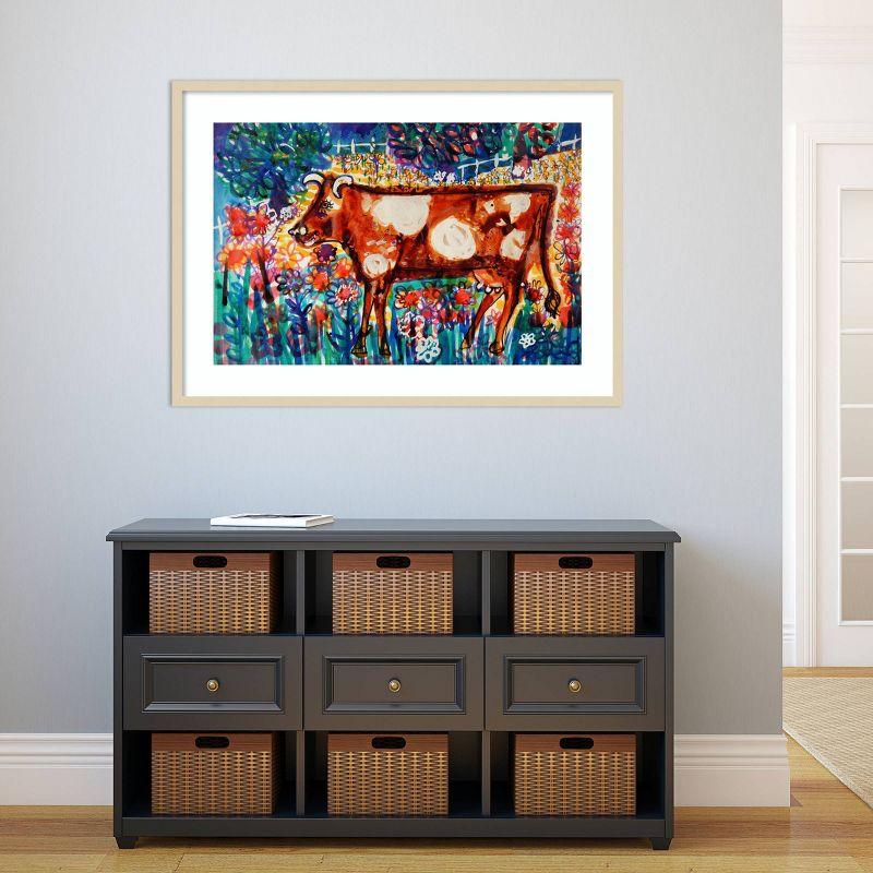 41" x 30" Cow by Brenda Brin Booker Wood Framed Wall Art Print - Amanti Art: Giclee, Botanical Scene