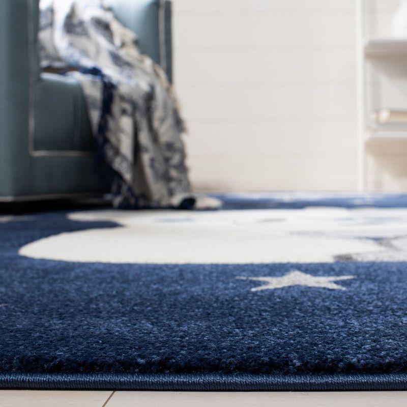 Navy and Gray Square Kids Koala Rug