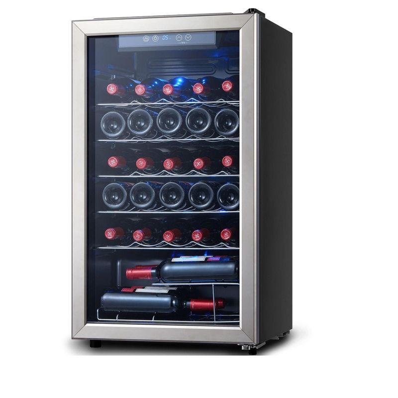 Comfee 18.9-in. 29-Bottle Freestanding Indoor Wine Cooler, Stainless Steel