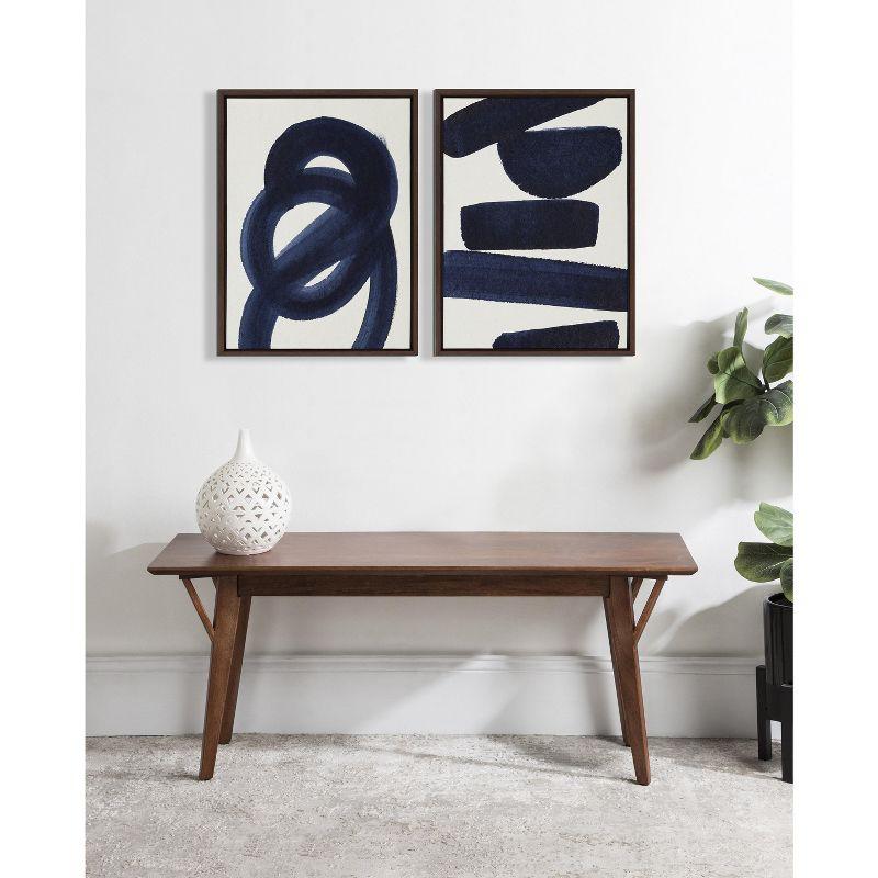 Kate and Laurel Sylvie Japandi 26 Framed Canvas by Rocket Jack, 18x24, Walnut Brown