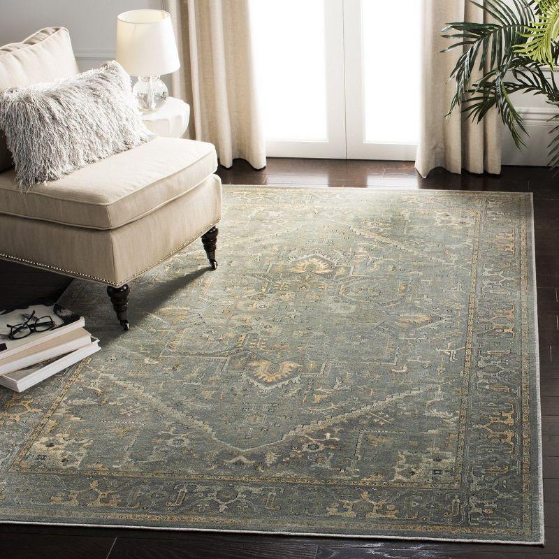 Vintage VTG114 Power Loomed Indoor Skid-Resistant Area Rug - Grey/Multi - 6'7"x9'2" - Safavieh