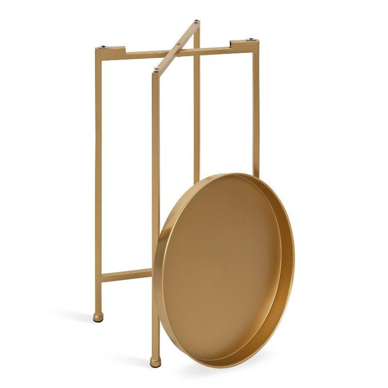 Kate and Laurel Celia Round Metal Tea Table, 14x14x25.75, Gold