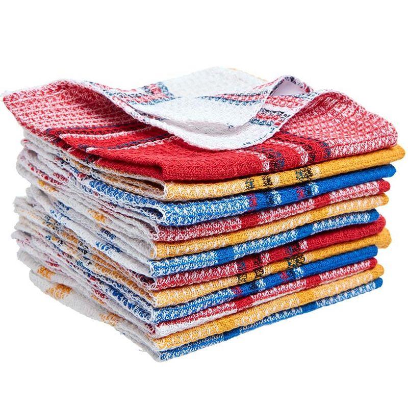 Plaid Cotton 12-Piece Dish Cloth Set