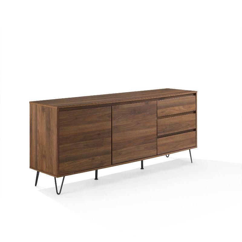 Teagan Brown Oak Mid Century Record Storage Sideboard Cabinet