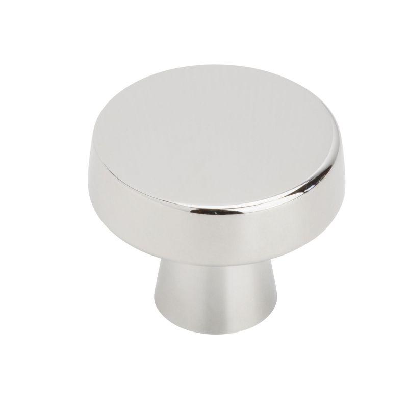 Polished Chrome Round Cabinet Knob with Mounting Hardware