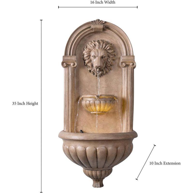 John Timberland Royal 35" High Sandstone LED Outdoor Wall Fountain