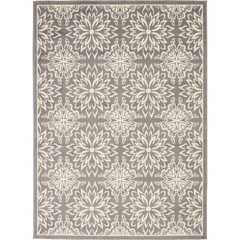 Nourison Jubilant 5'3" x 7'3" (5' x 7') Ivory/Grey Area Rug Beach Transitional Floral by Nourison