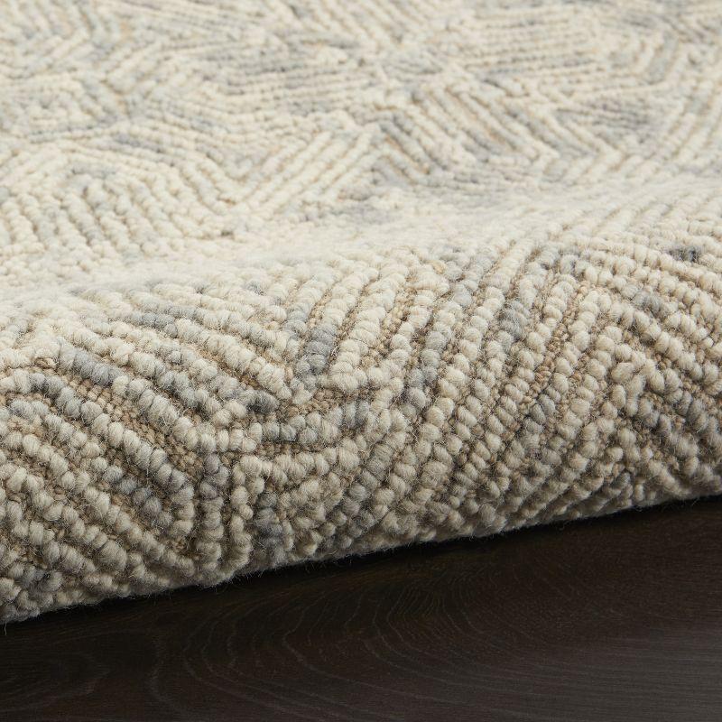 Hand-Tufted Vail Beige/Grey Wool Rectangular Area Rug, 8' x 12'