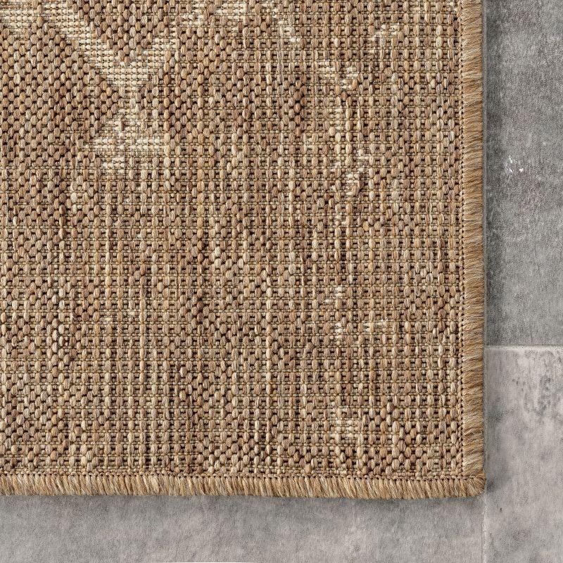 Nuloom Grayson Trellis 4x6 Indoor/Outdoor Area Rug for Living Room Patio Deck Front Porch Kitchen, Brown/Ivory