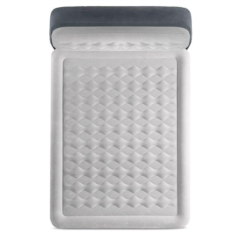 Intex Dura-Beam 18-Inch Deluxe Queen Sized Air Mattress Comforting Bed with Built-In Electric Pump and Ultra Plush Supportive Headboard (2 Pack)